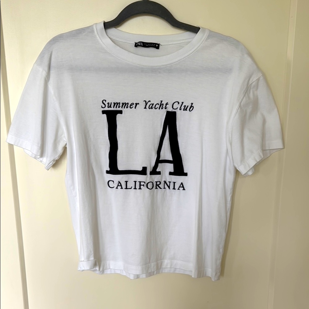 Zara White "LA California" Graphic Tee